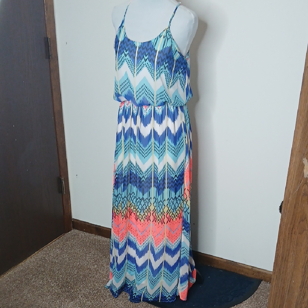 Fun&flirt Colorful Chevron Maxi Dress